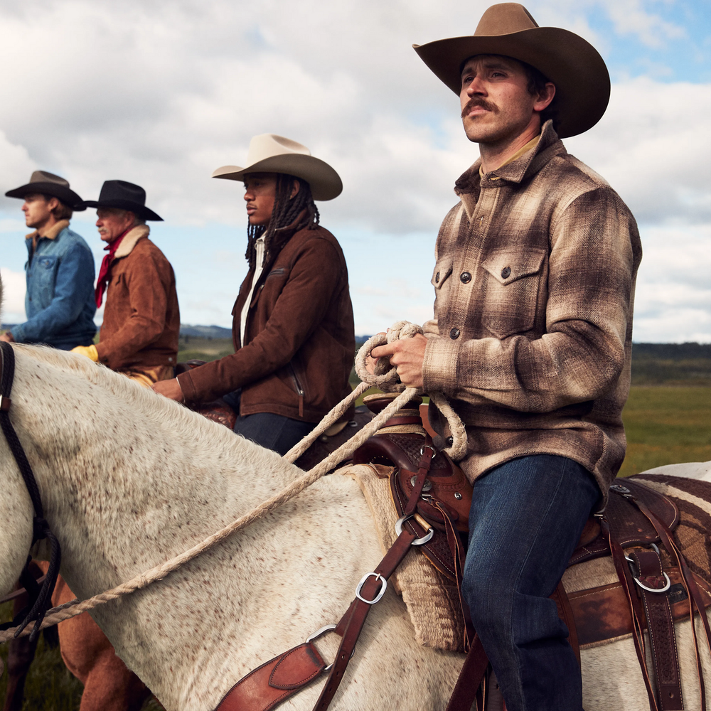 Wool Plaid Shirt Jacket Brown | Stetson Men