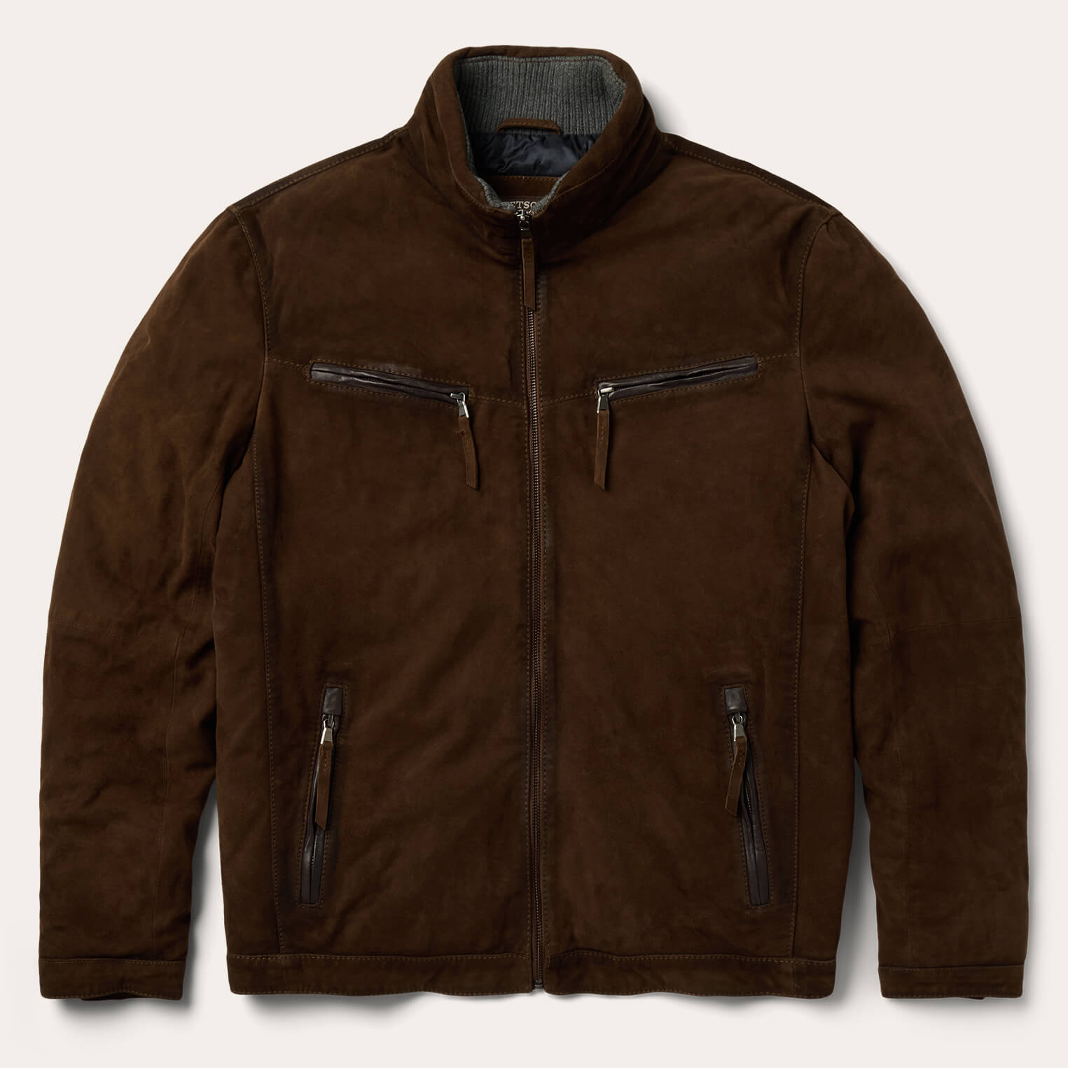 Suede Moto Jacket Brown | Stetson Men