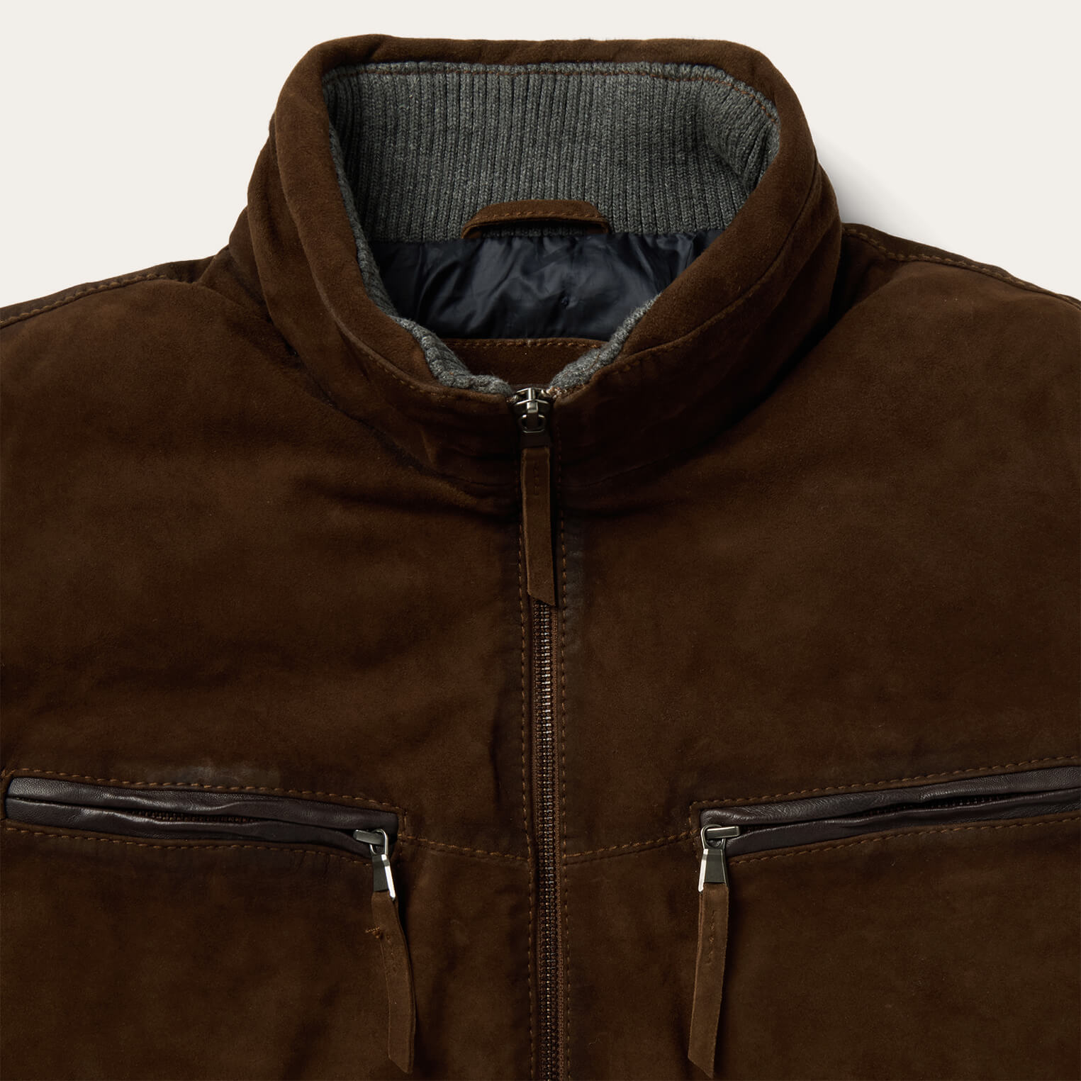 Suede Moto Jacket Brown | Stetson Men