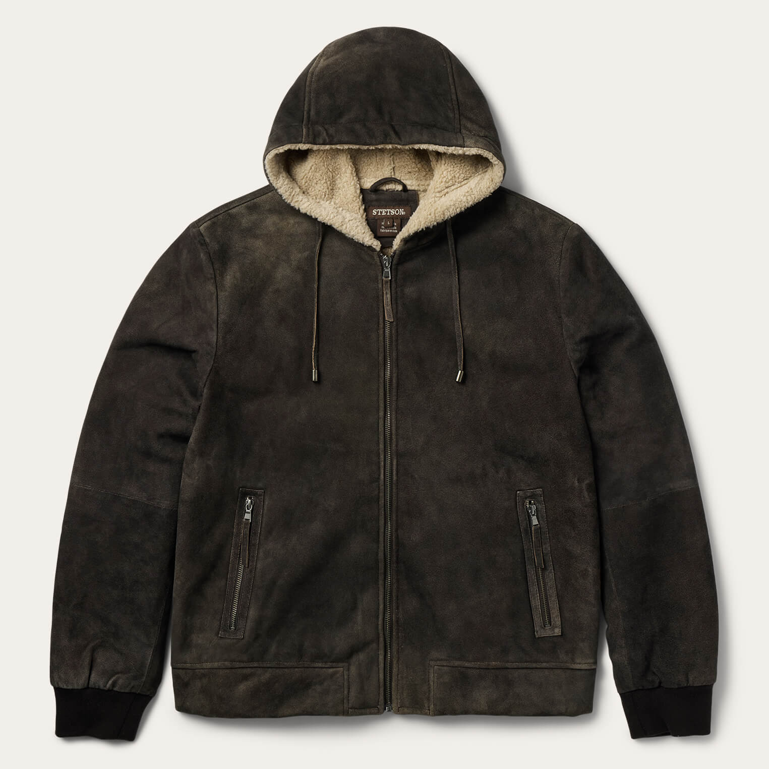 Suede Hooded Jacket Brown | Stetson Men