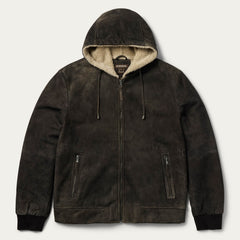 Suede Hooded Jacket Brown | Stetson Men