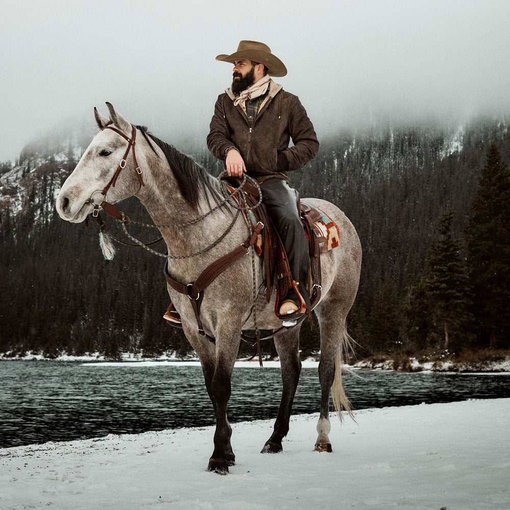 Suede Hooded Jacket Brown | Stetson Men