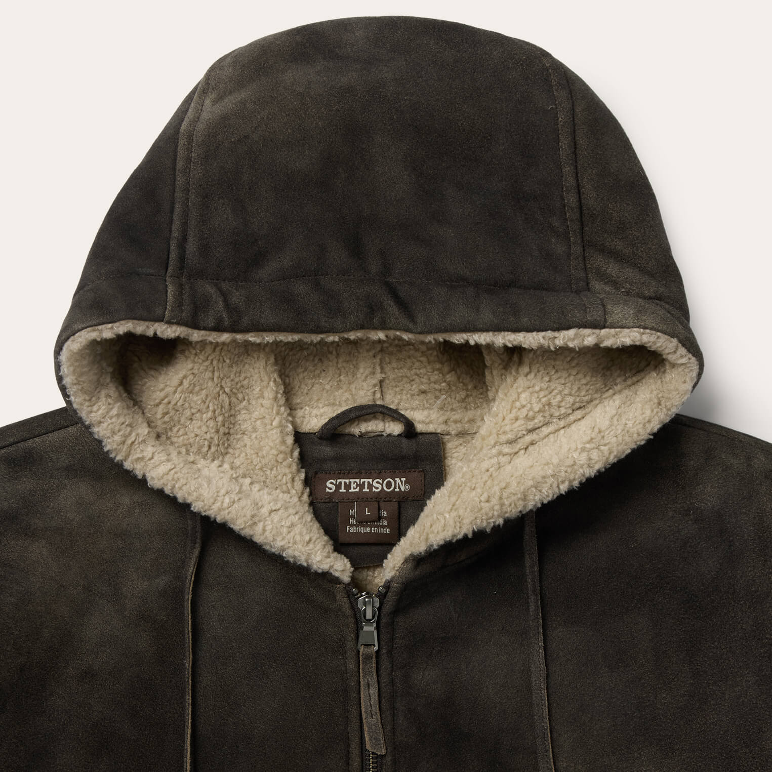 Suede Hooded Jacket Brown | Stetson Men