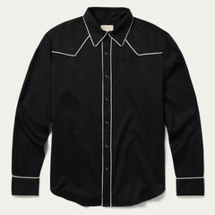 Vintage Piped Western Shirt Black | Stetson Men