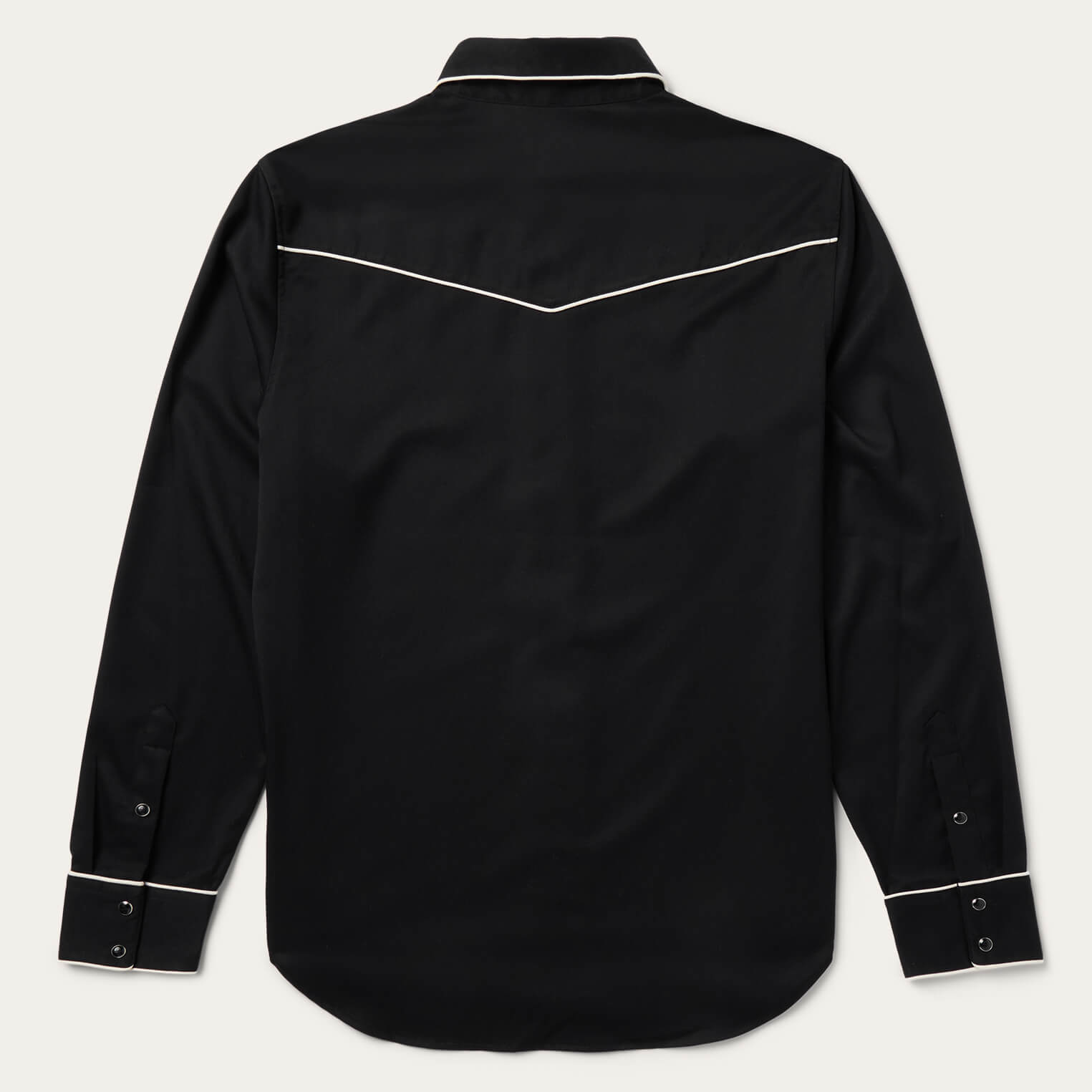 Vintage Piped Western Shirt Black | Stetson Men