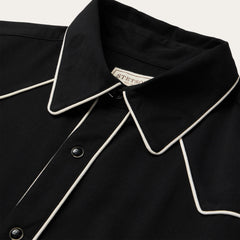 Vintage Piped Western Shirt Black | Stetson Men