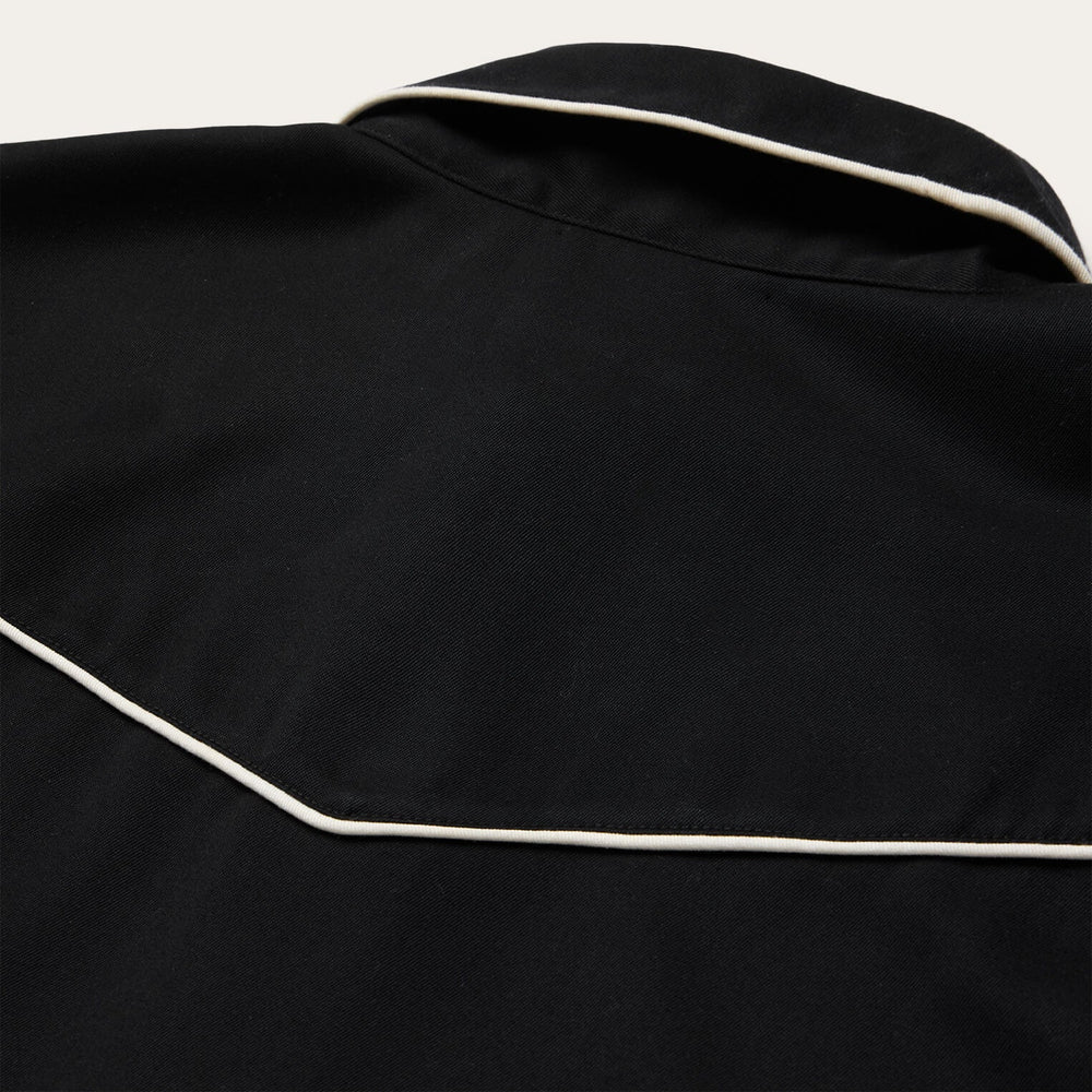 Vintage Piped Western Shirt Black | Stetson Men