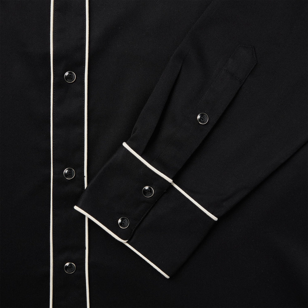 Vintage Piped Western Shirt Black | Stetson Men