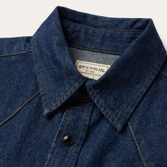 Boot Stitch Raw Denim Shirt Blue | Stetson Men