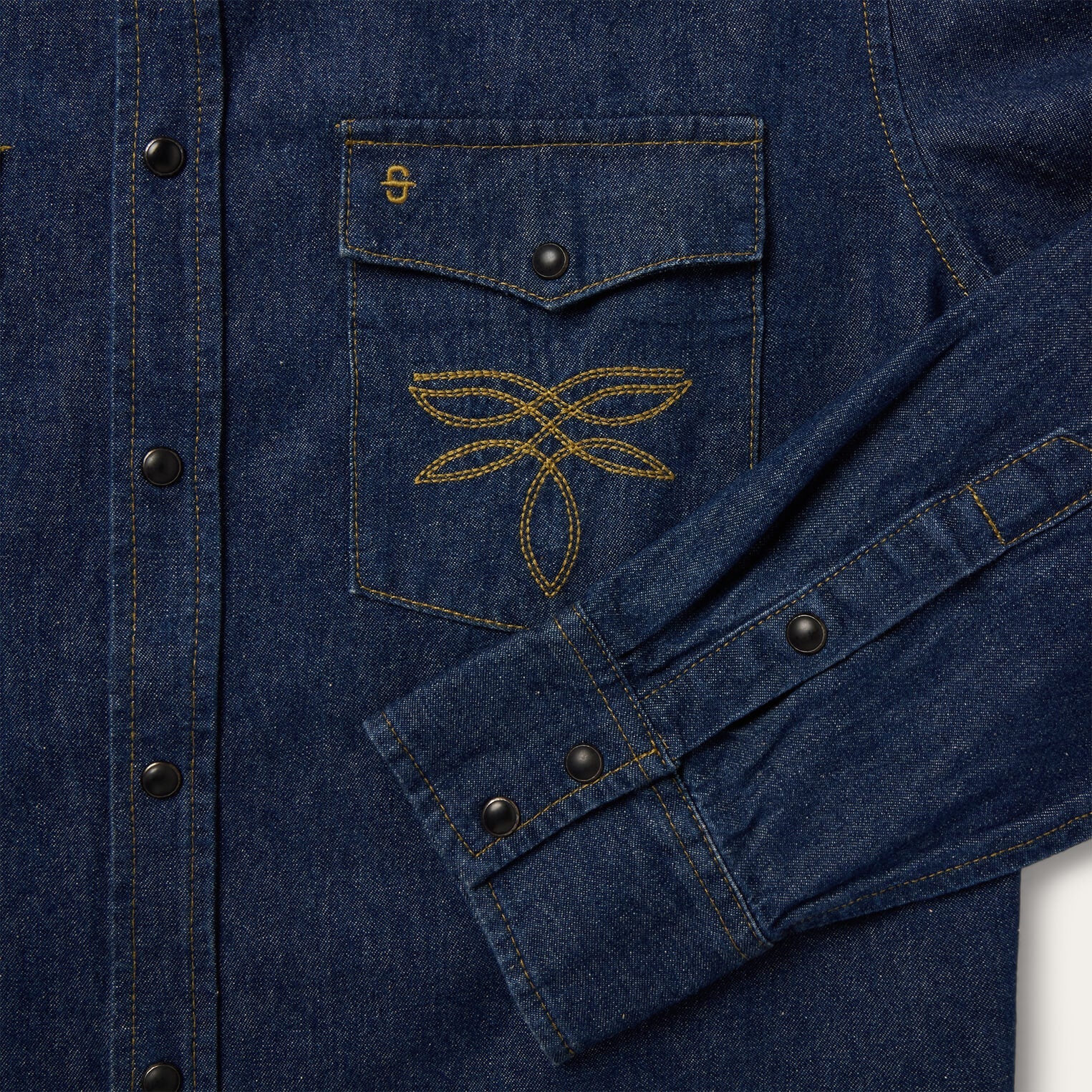 Boot Stitch Raw Denim Shirt Blue | Stetson Men