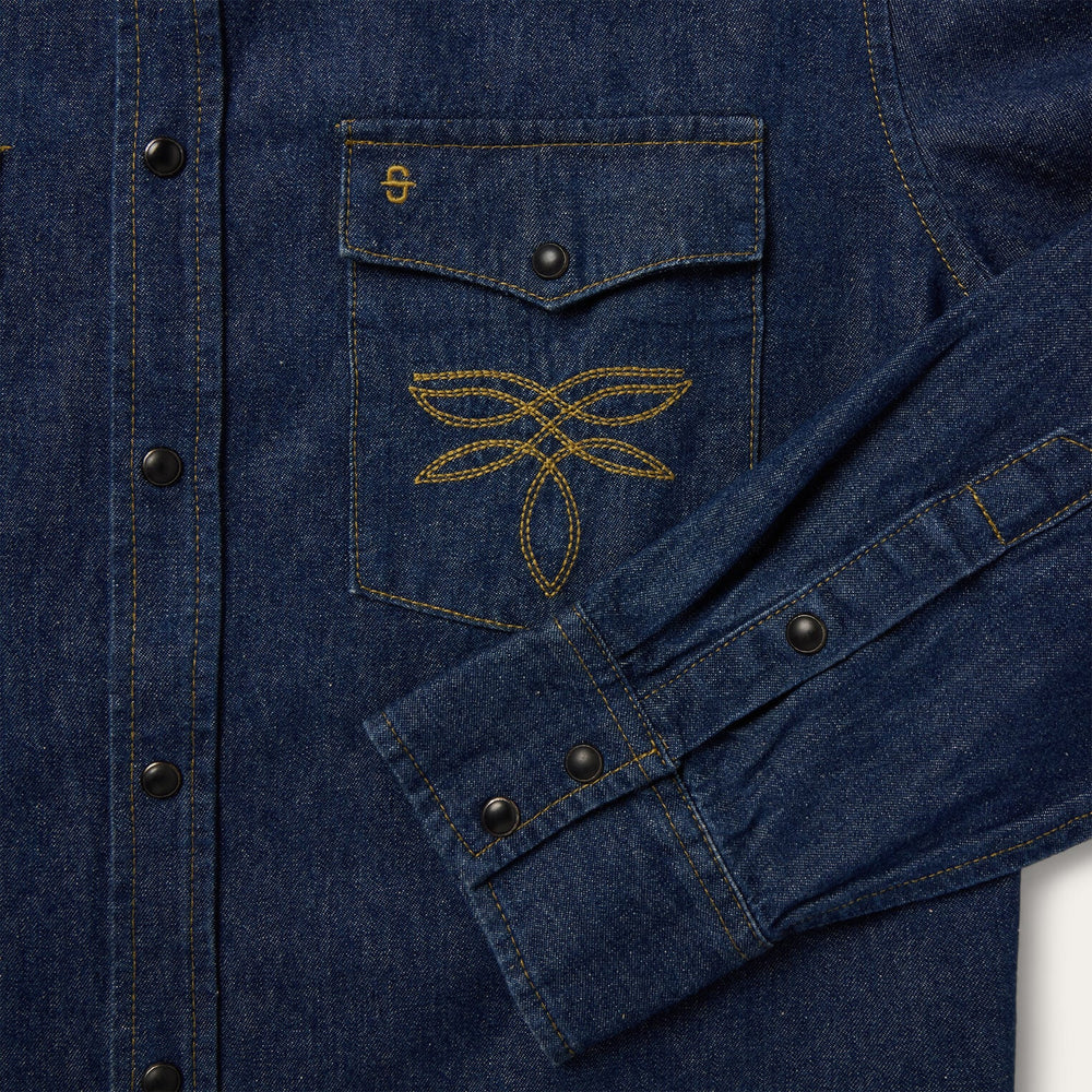 Boot Stitch Raw Denim Shirt Blue | Stetson Men