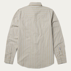 Ticking Stripe Western Shirt Brown | Stetson Men