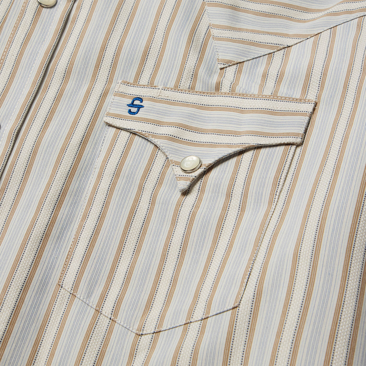 Ticking Stripe Western Shirt Brown | Stetson Men