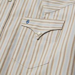 Ticking Stripe Western Shirt Brown | Stetson Men