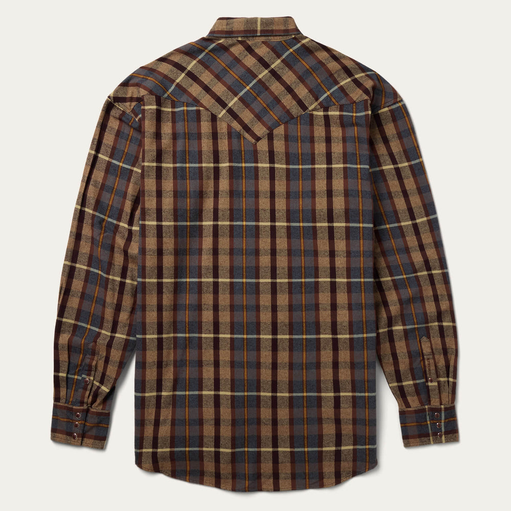 Brushed Flannel Western Shirt Brown | Stetson Men