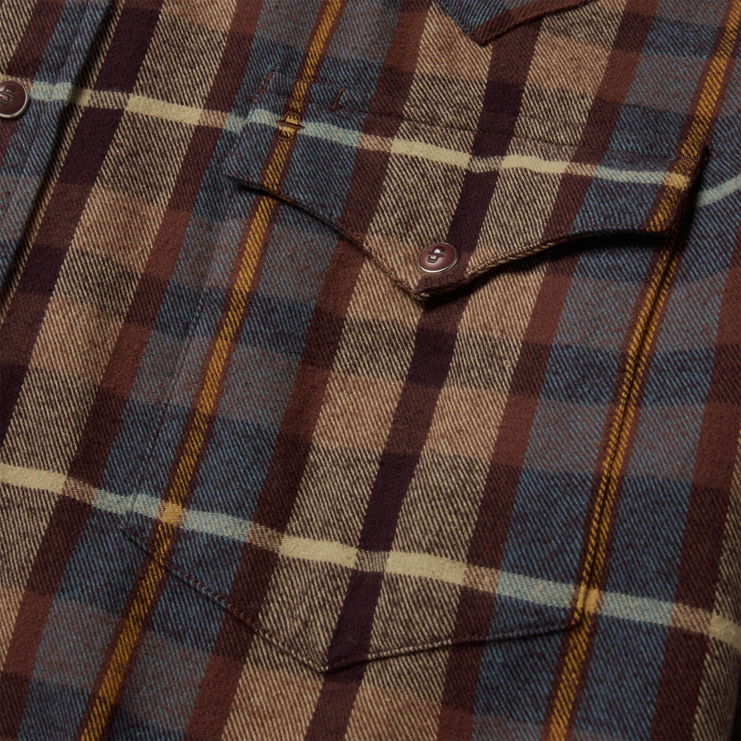 Brushed Flannel Western Shirt Brown | Stetson Men