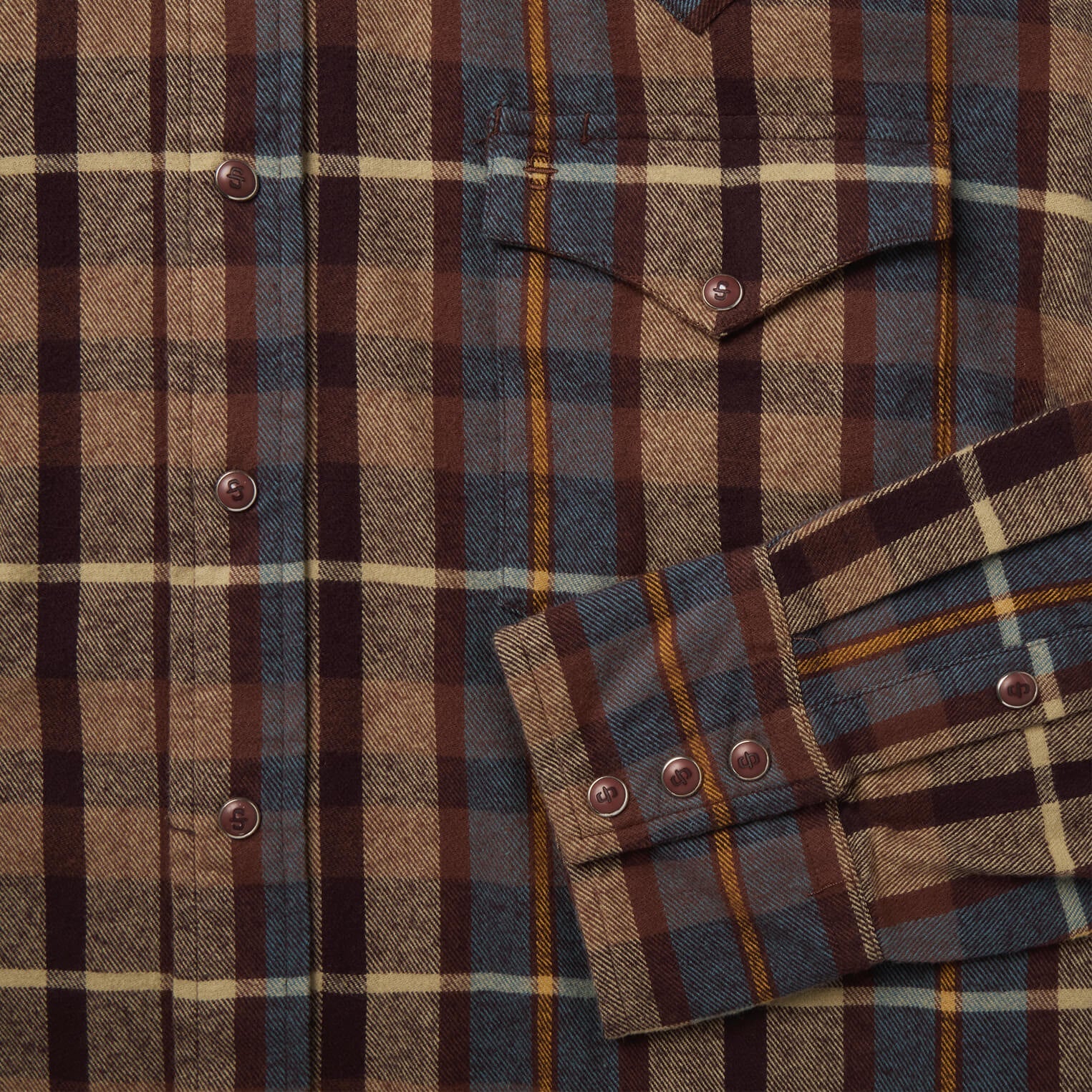 Brushed Flannel Western Shirt Brown | Stetson Men