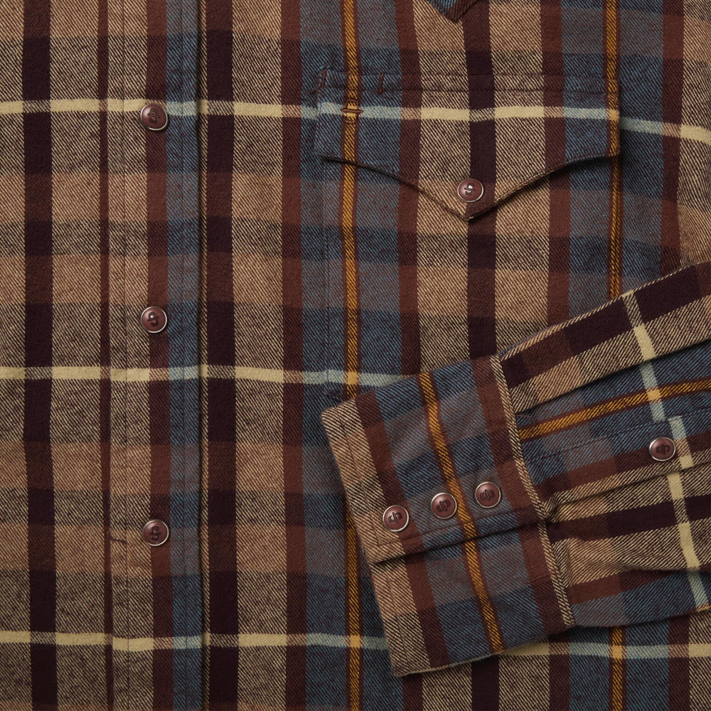 Brushed Flannel Western Shirt Brown | Stetson Men