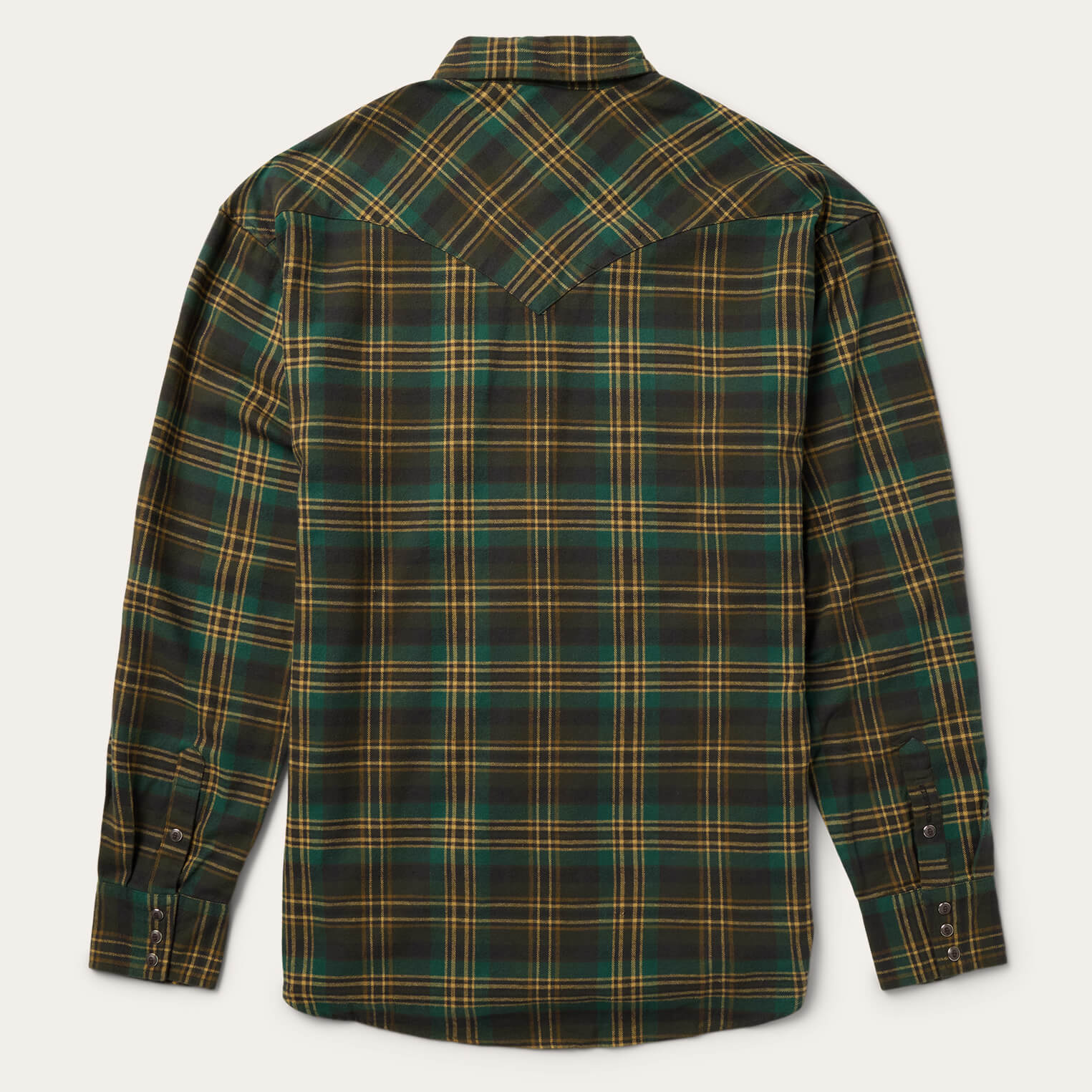 Brushed Flannel Western Shirt Green | Stetson Men