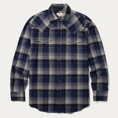 Brushed Flannel Western Shirt Blue | Stetson Men