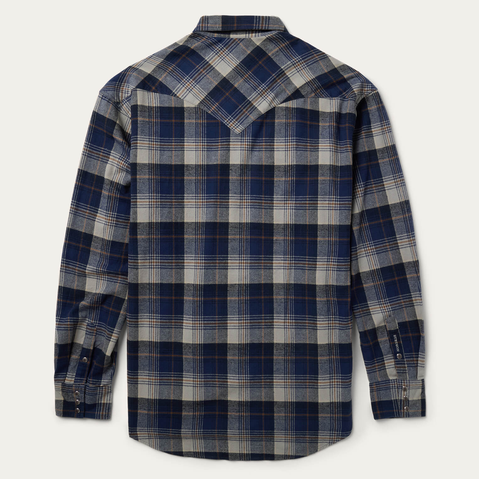 Brushed Flannel Western Shirt Blue | Stetson Men