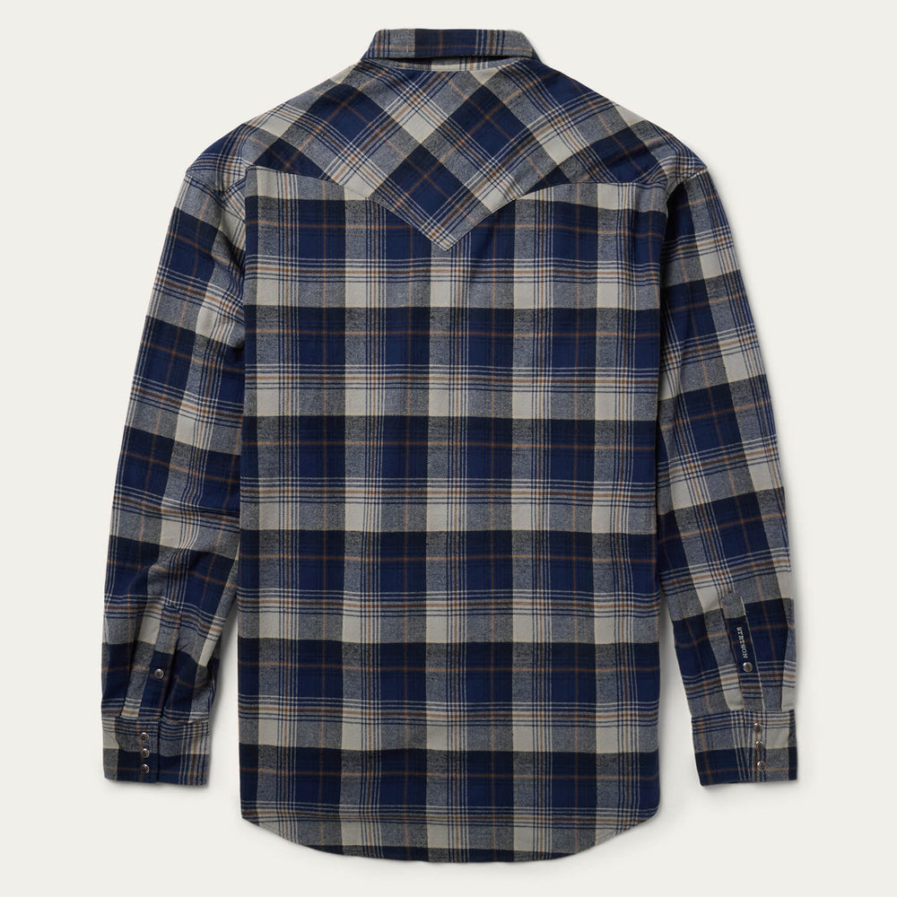 Brushed Flannel Western Shirt Blue | Stetson Men