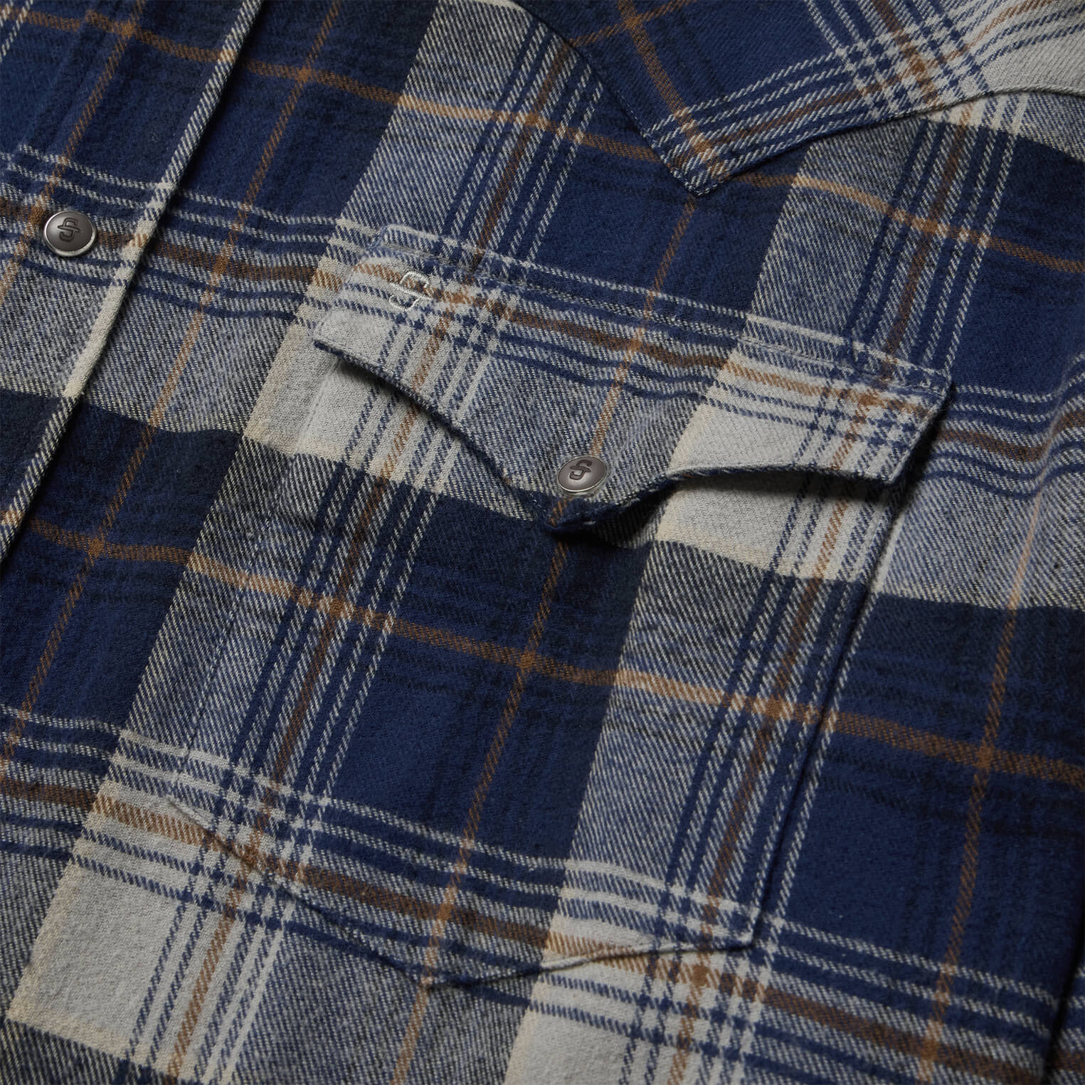 Brushed Flannel Western Shirt Blue | Stetson Men