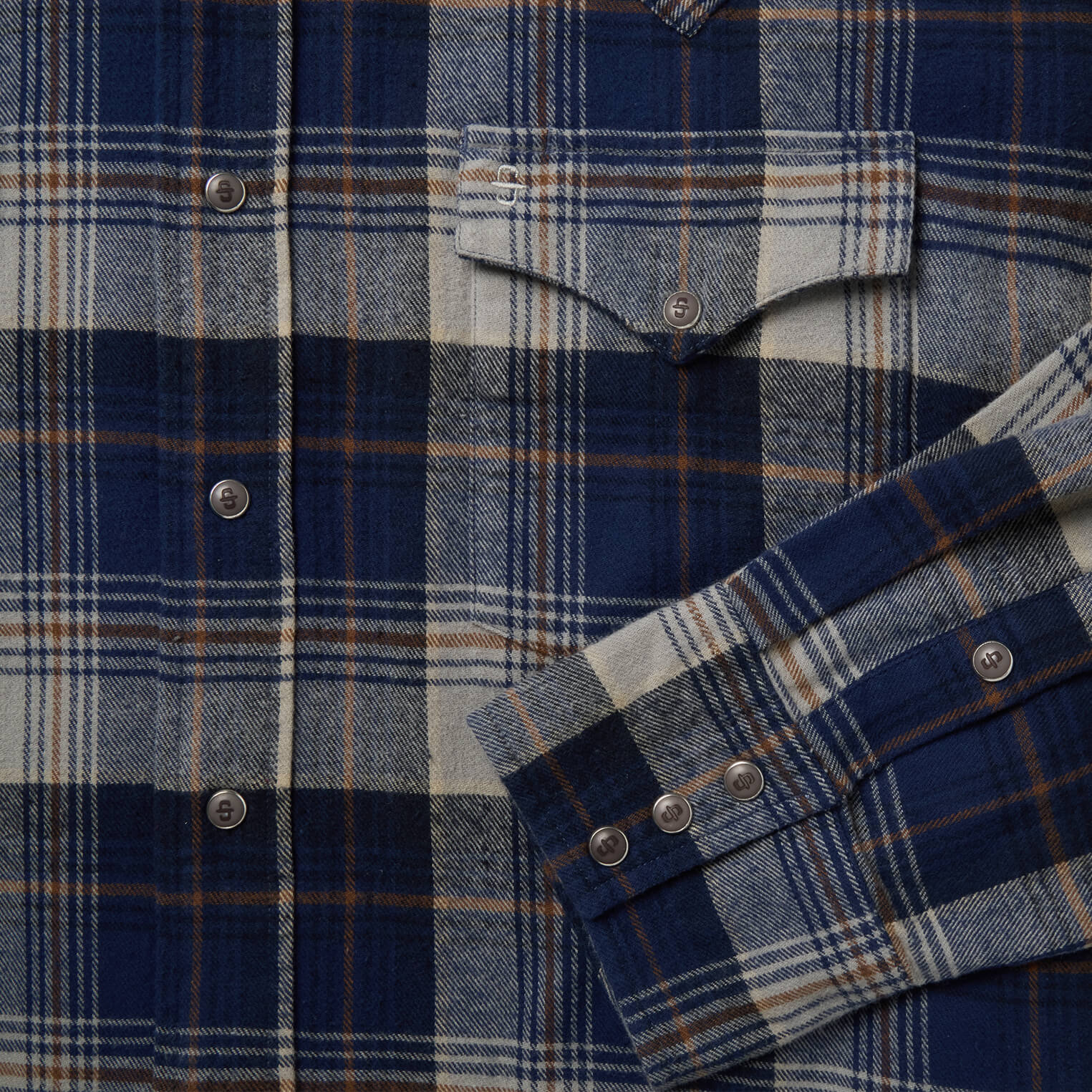 Brushed Flannel Western Shirt Blue | Stetson Men