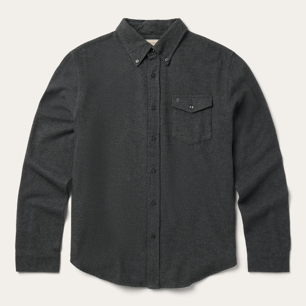 Heathered Flannel Button-Down Shirt Grey | Stetson Men