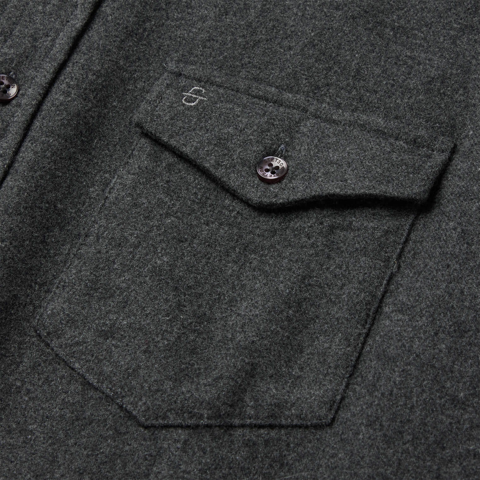 Heathered Flannel Button-Down Shirt Grey | Stetson Men