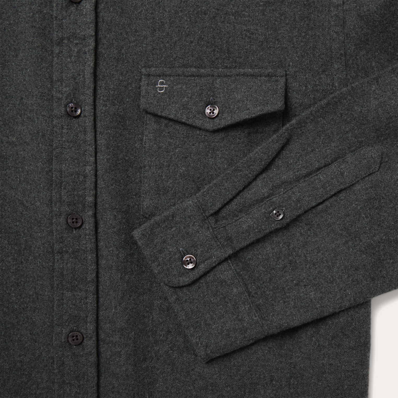 Heathered Flannel Button-Down Shirt Grey | Stetson Men