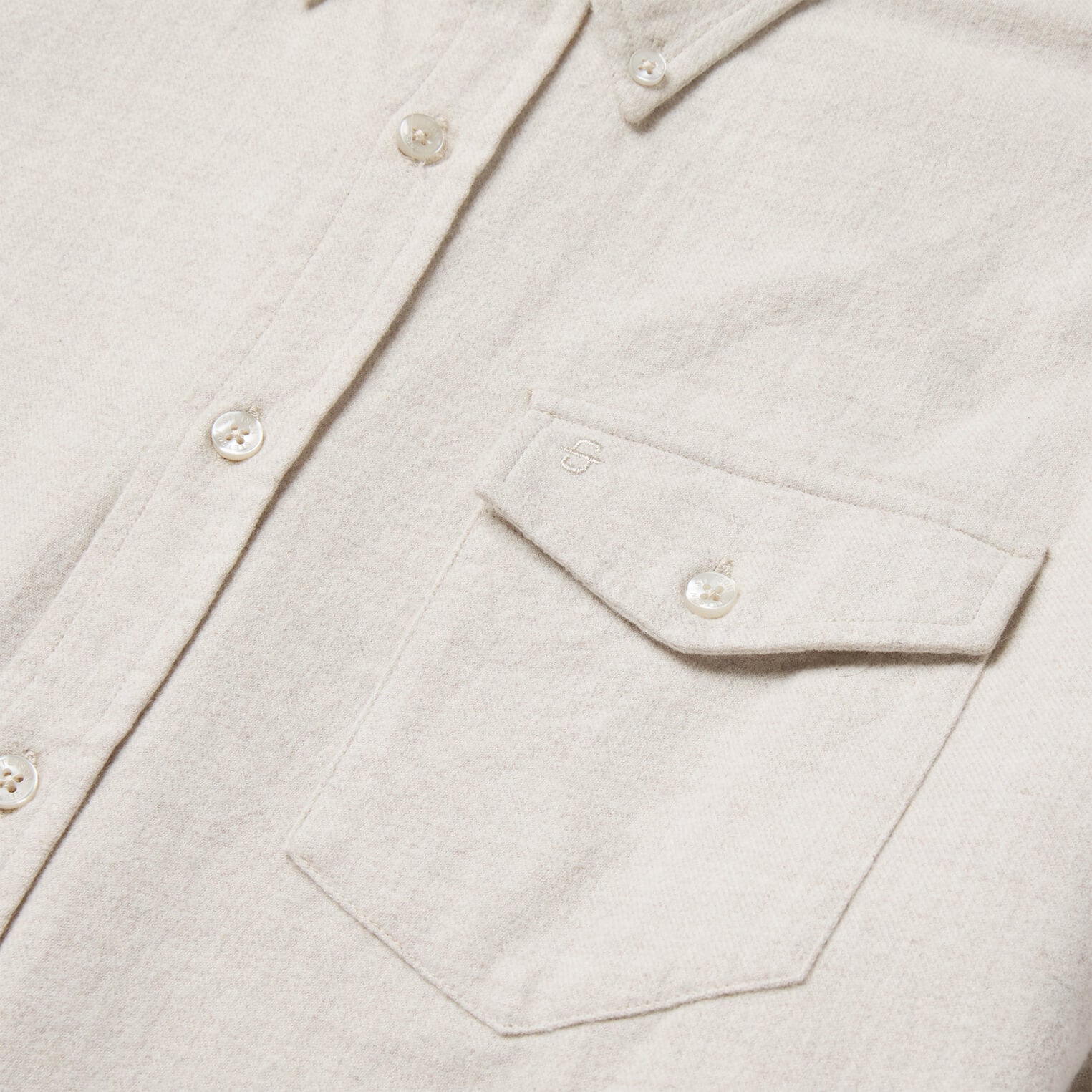 Heathered Flannel Button-Down Shirt White | Stetson Men