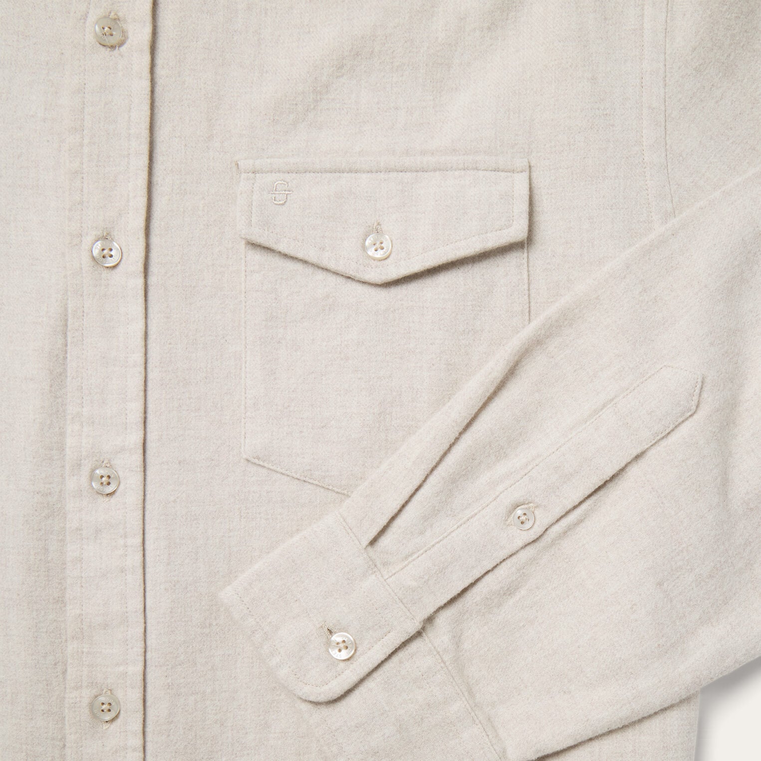 Heathered Flannel Button-Down Shirt White | Stetson Men