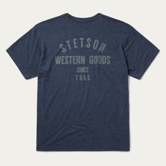 Western Goods Graphic Tee Blue | Stetson Men