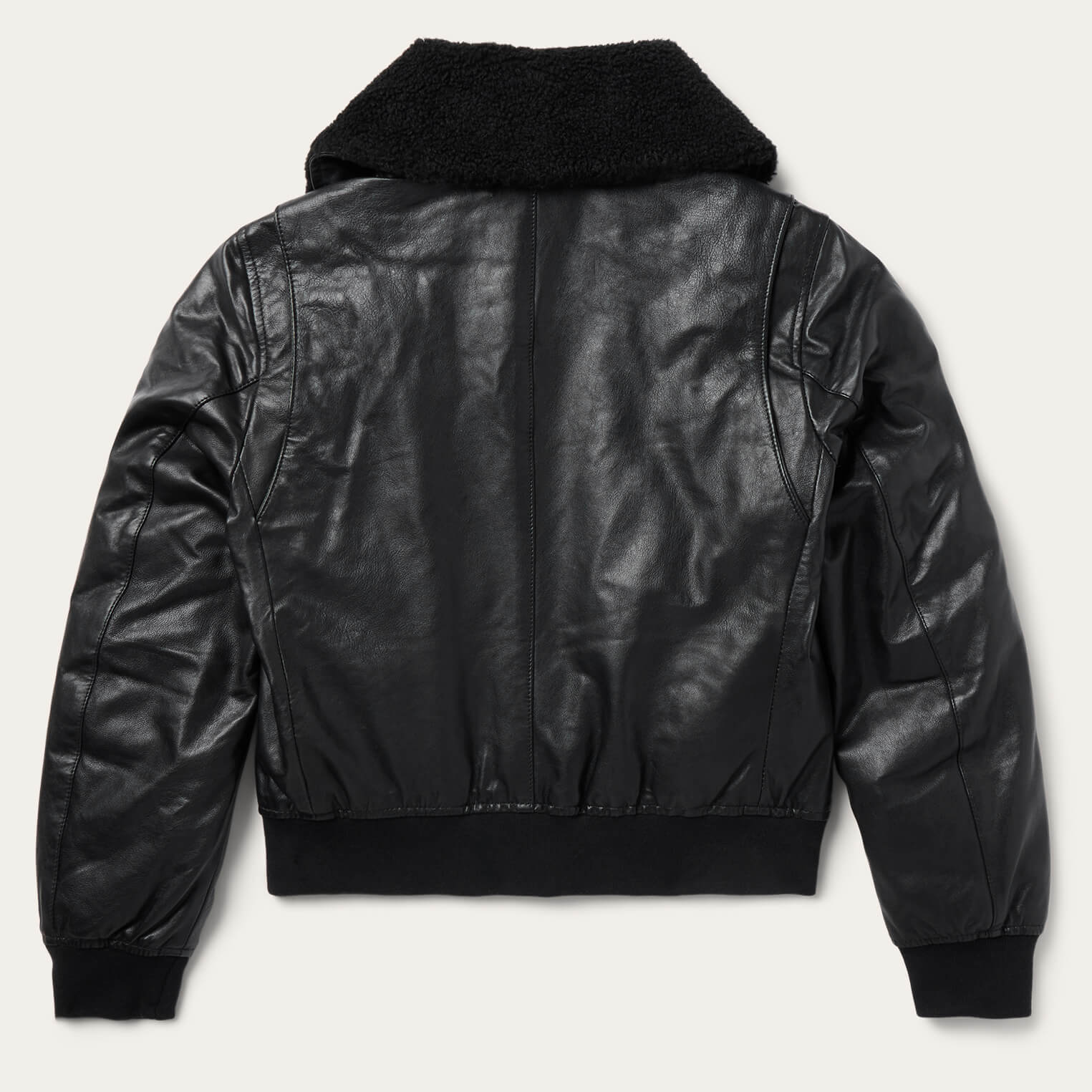Leather Bomber Jacket Black | Stetson Women