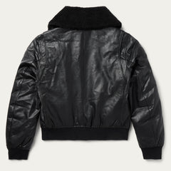 Leather Bomber Jacket Black | Stetson Women