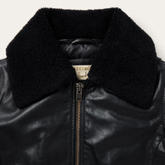 Leather Bomber Jacket Black | Stetson Women