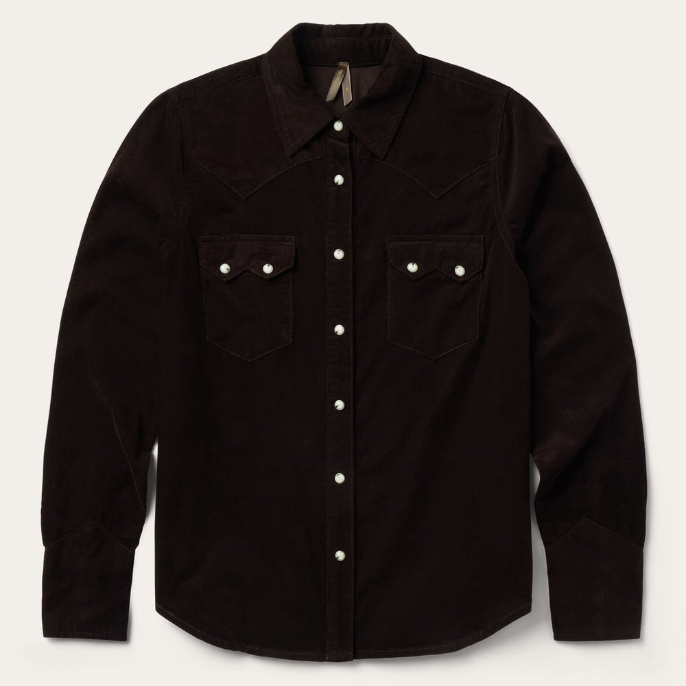 Corduroy Denim Western Shirt Brown | Stetson Women