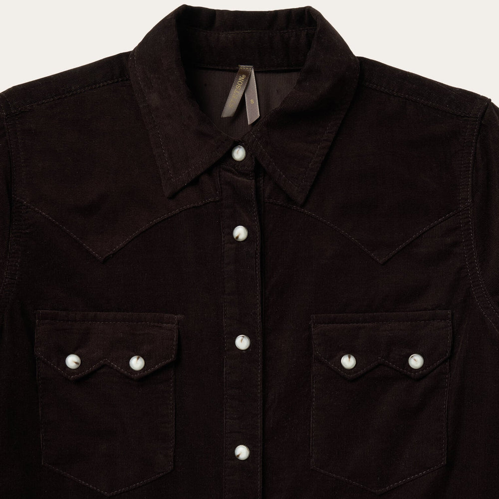 Corduroy Denim Western Shirt Brown | Stetson Women