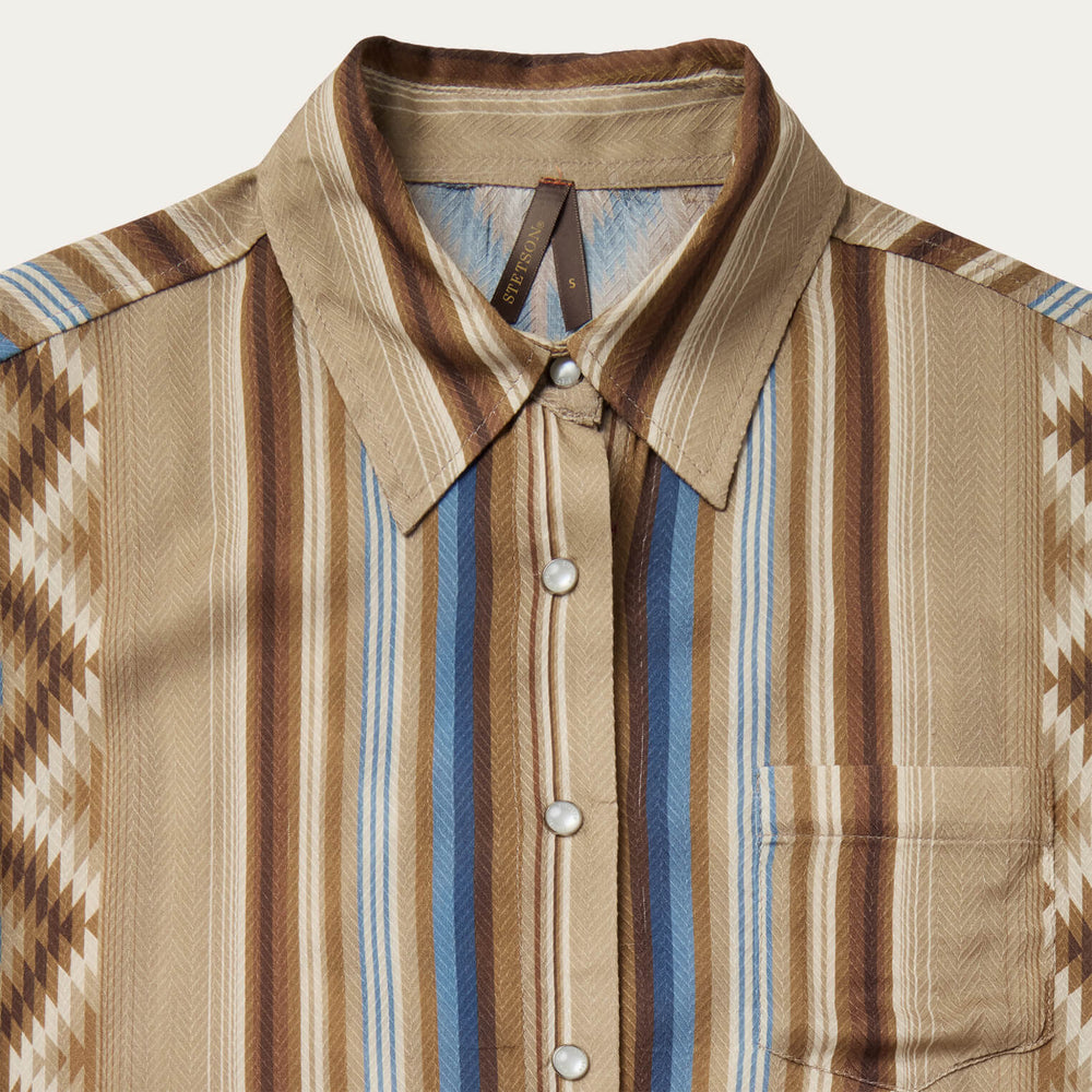 Sand Serape Print Shirt Tan | Stetson Women