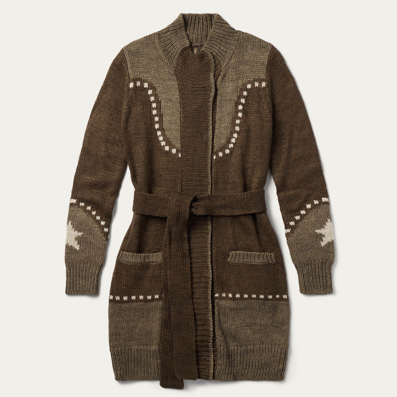 Steer & Star Belted Cardigan Brown | Stetson Women