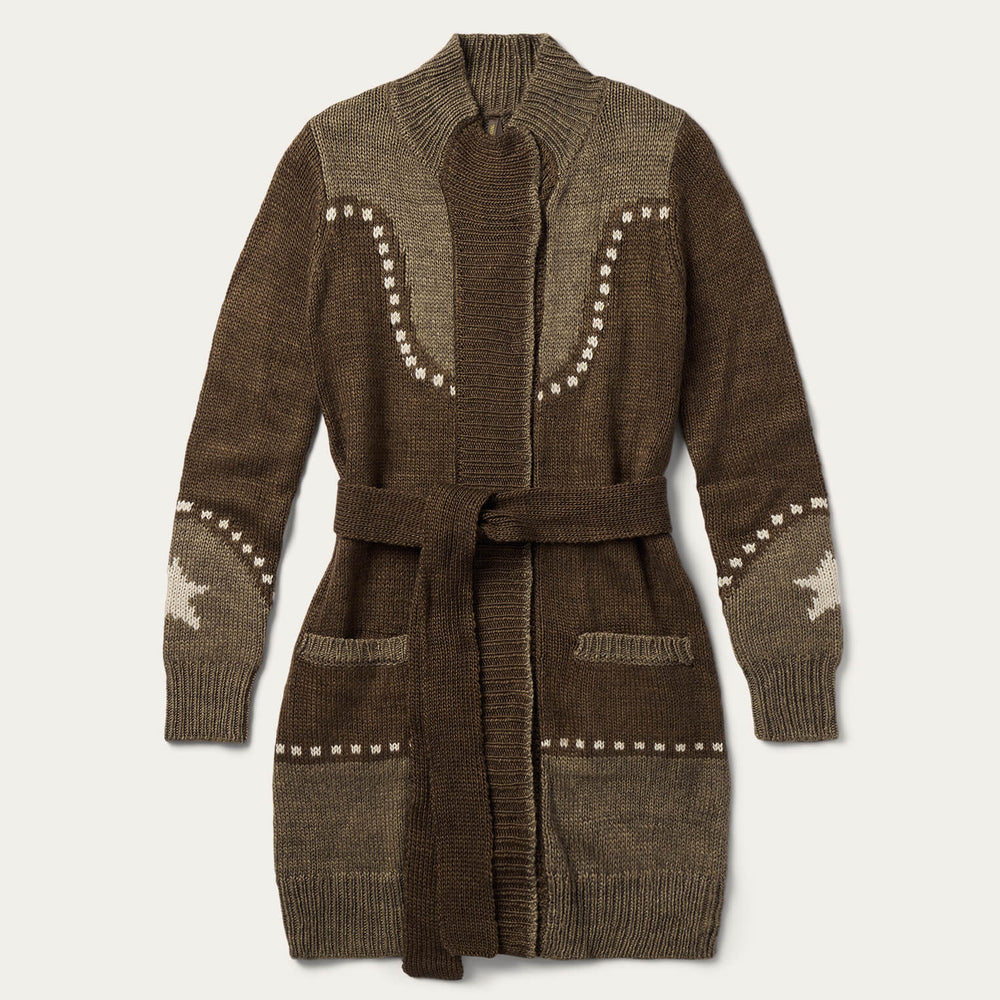 Steer & Star Belted Cardigan Brown | Stetson Women