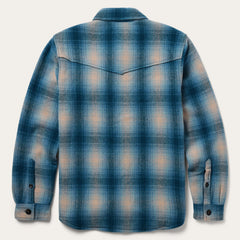 Wool Plaid Shirt Jacket Blue | Stetson Men