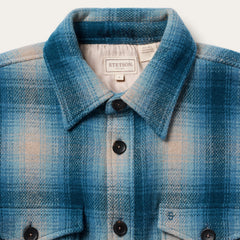 Wool Plaid Shirt Jacket Blue | Stetson Men