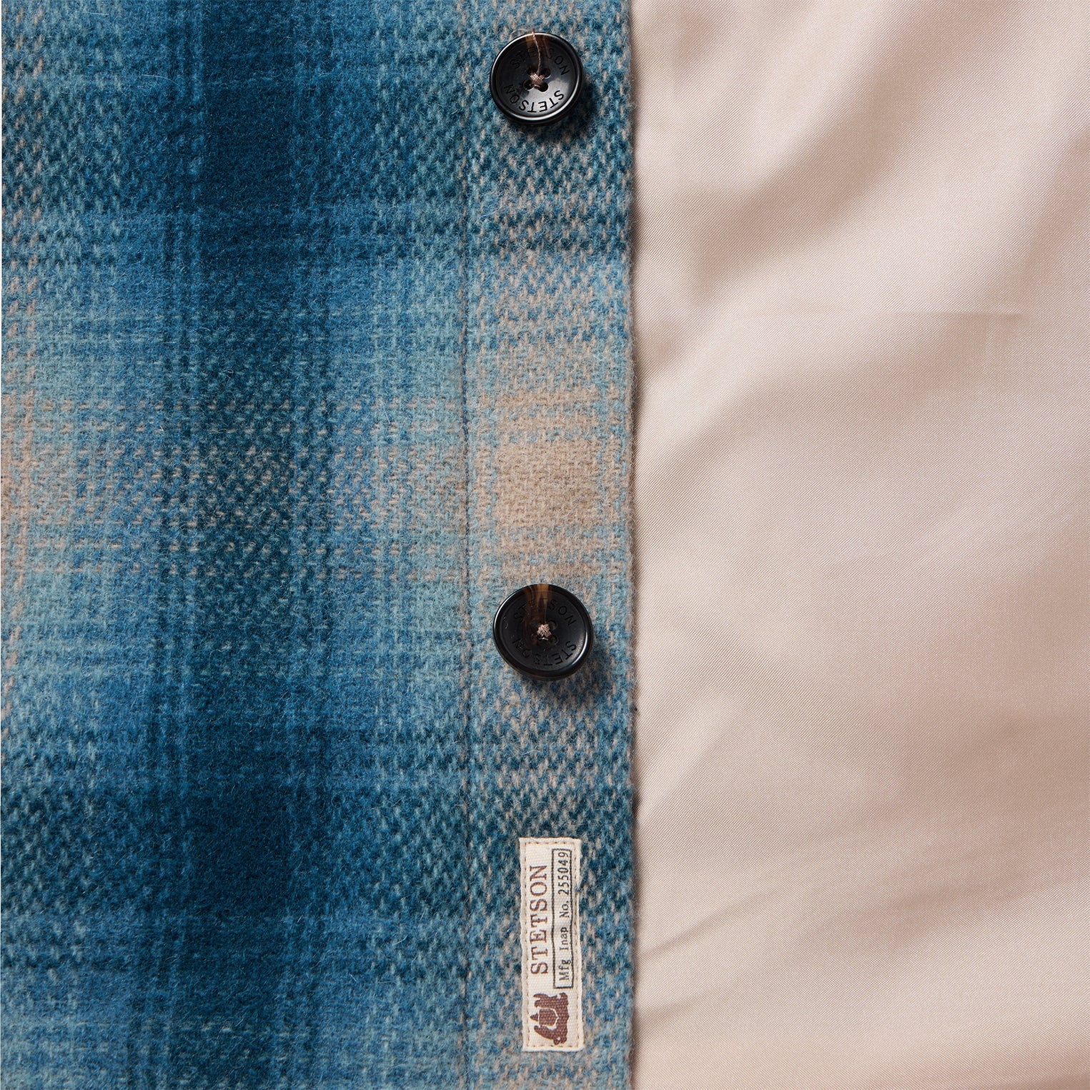 Wool Plaid Shirt Jacket Blue | Stetson Men