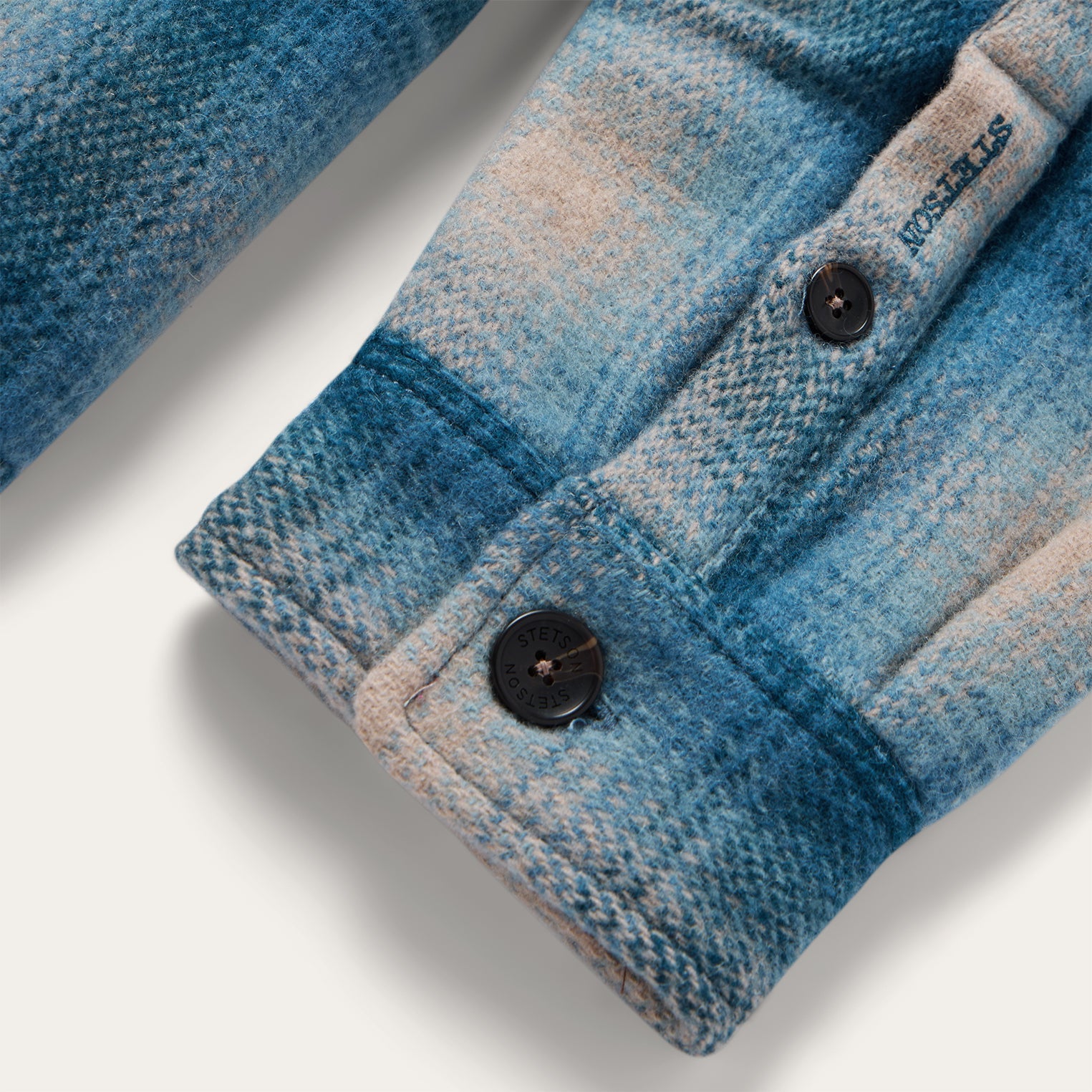 Wool Plaid Shirt Jacket Blue | Stetson Men