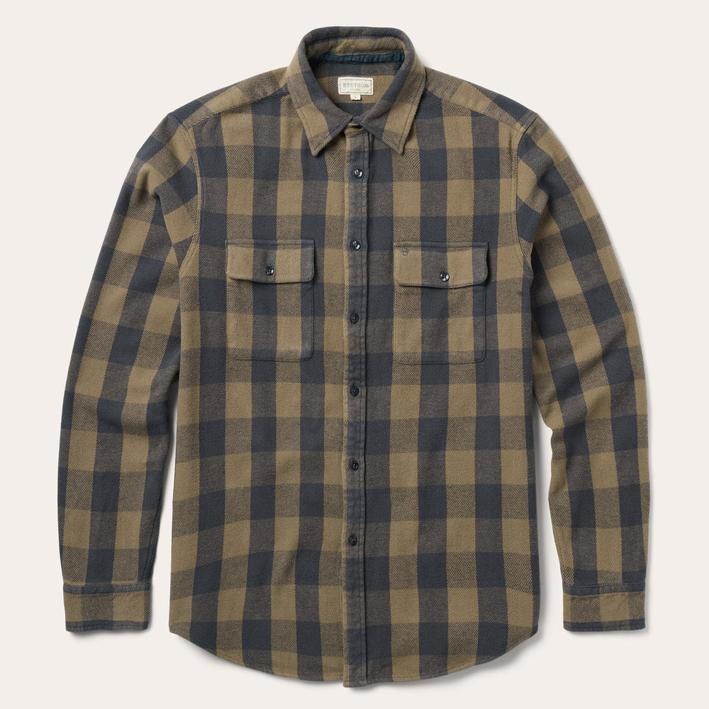 Buffalo Check Flannel Shirt Brown | Stetson Men