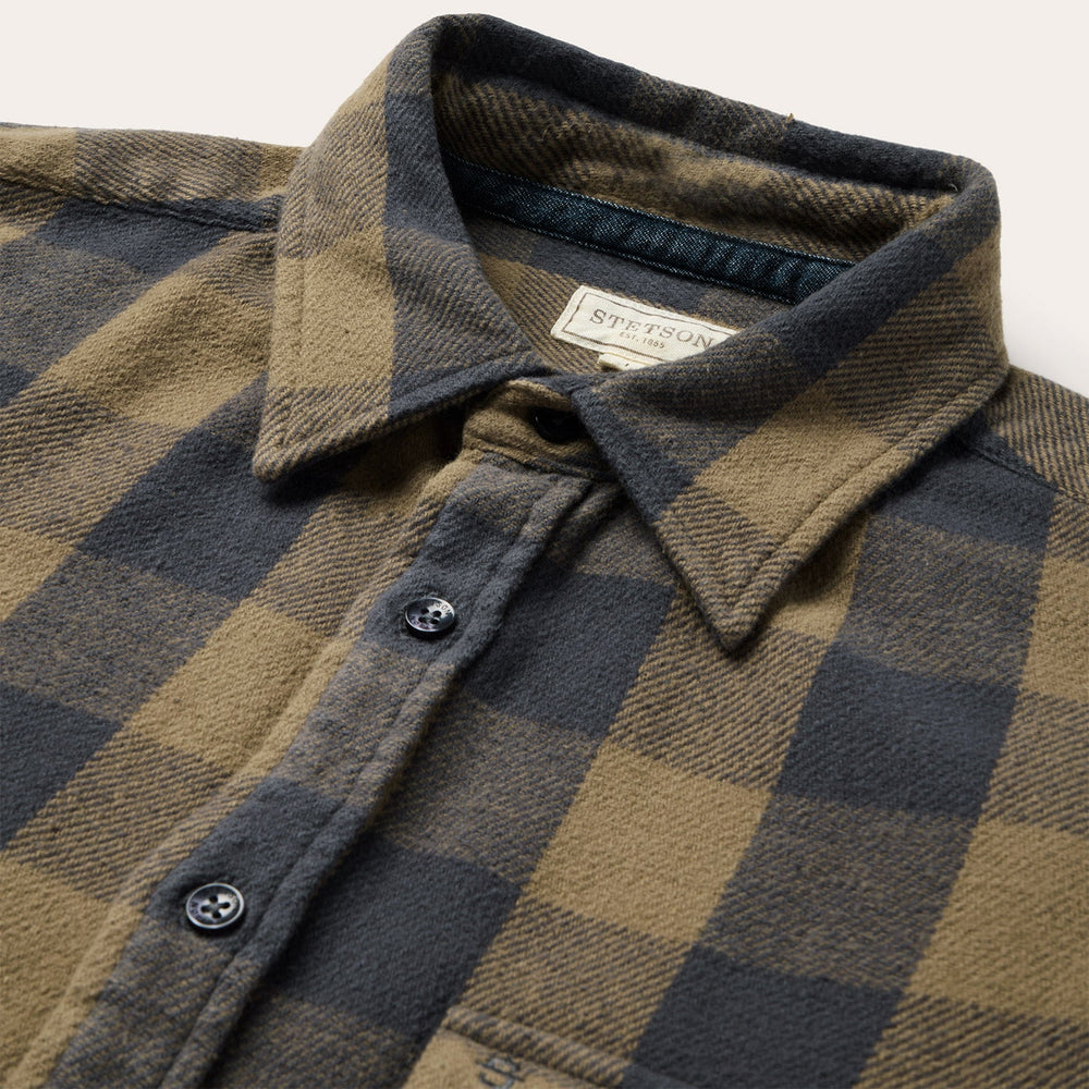 Buffalo Check Flannel Shirt Brown | Stetson Men