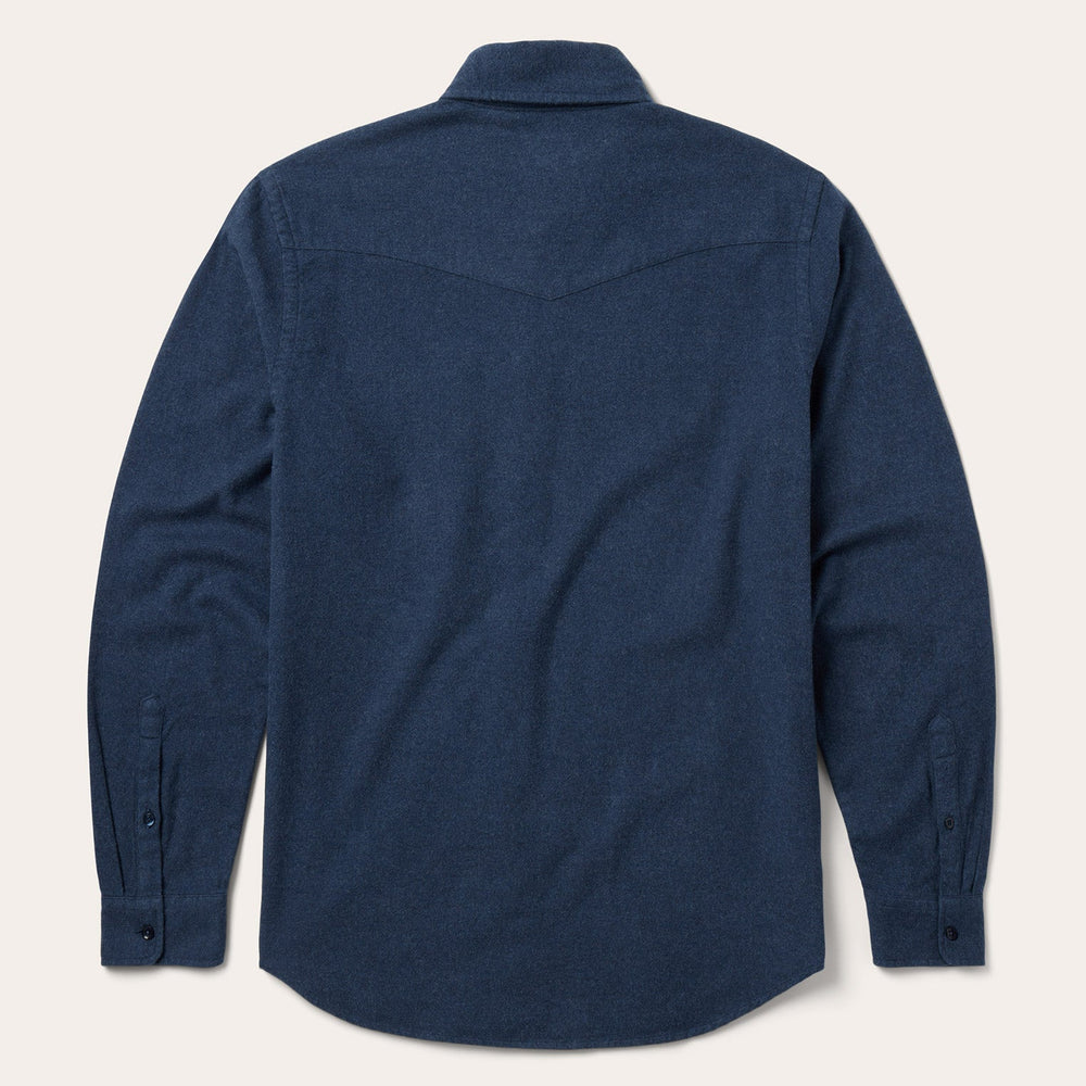 Heathered Flannel Button-Down Shirt Blue | Stetson Men