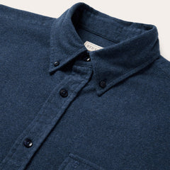 Heathered Flannel Button-Down Shirt Blue | Stetson Men